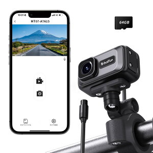 �o�C�N�p�h���C�u���R�[�_�[ 2K 400����f IP67�h�� 130°�L�p �X�}�z�A�g 64GB microSD�t�� G�Z���T�[���� ���]�ԁE���t�Ή�