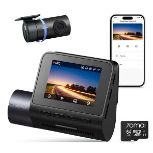 �h���C�u���R�[�_�[ �O��J���� 370����f A410 70mai GPS���� HDR F1.55 2�J���� ���ԊĎ� �X�}�z�A�g 64GB�J�[�h�t��