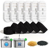 FEELNEEDY 猫 給水器交換用フィルター6個+ポンプスポンジ6個 型番FN-W22専用