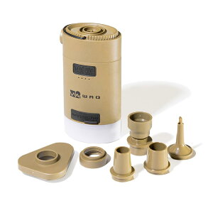WAQ High Power Air Pump �d���|���v �G�A�|���v �d�� ��C���� �A�E�g�h�A �}�b�g �G�A�}�b�g ���k�� ������ ��C���� LED�����^�� USB ���^ ��e�ʃo�b�e���[ �[�d�� 6��ނ̃m�Y���t�� (TAN)