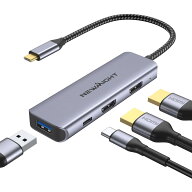 USB C HDMI 拡張 2画面 4in1 アダプタ 分配器 拡張モード対応 パソコン に 2 台 の モニター を つなぐ 4…