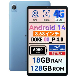 �^�u���b�g 8�C���` 4G LTE�Ή� Android14 SIM�t���[ 18GB������ 128GB�X�g���[�W 1TB�g���Ή� GPS �f���A��SIM PC���[�h Type-C�[�d �r�W�l�X �w�K�p