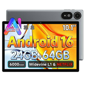 10�C���` �^�u���b�g Android 16 Wi-Fi���f�� 24GB RAM 64GB ROM 2TB�g���Ή� 8�R�ACPU 6000mAh�o�b�e���[ Widevine L1 ��ʕ��� ��F�� GPS GMS�F�� Bluetooth5.0 �������e Android�^�u���b�g