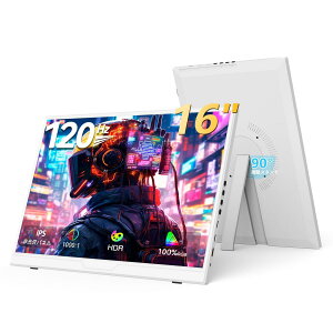 ���o�C�����j�^�[ 16�C���` 120Hz 1920×1200 IPS ����� �u���[���C�g�ጸ �y�� ���^ �T�u���j�^�[ �u���[�J�b�g �X�^���h���� VESA �X�s�[�J�[���� USB Type-C/mini HDMI �ݑ�Ζ� �m�[�gPC/PC/Switch/PS 4/5��