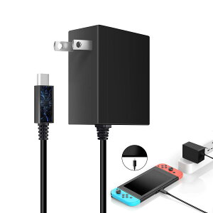 Switch OLED/Switch/Switch Lite�p AC�A�_�v�^�[ �X�C�b�` �[�d�� �h�b�N��p�i TV���[�h�Ή� PSE�F�؍� ���S�ی� USB Type-C�R�l�N�^ PD�Ή� �N�C�b�N �`���[�W���[ �}���[�d AC100V~AC240V���� 5V 1.5A/15V 2.6A�o