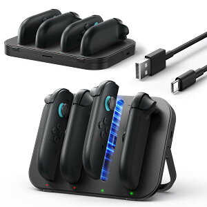 Switch 2 �W���C�R���p �[�d�X�^���h�b�X�C�b�`2 �Ή� 4�䓯���[�d�b�}�O�l�b�g���R�l�N�^�b�܂肽���ݎ��X�^���h�bLED���C�g�t���b1.5m USB C�P�[�u���t��