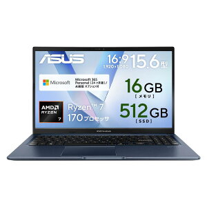 ASUS �m�[�g�p�\�R�� Vivobook 15 M1502NAQ 15.6�C���` AMD Ryzen 7 170 ������16GB SSD 512GB Microsoft 365 Personal (24������) ���� Windows 11 �d��1.7kg Wi-Fi 6E �N���C�G�b�g�u���[ M1502NAQ-R7165BUWS