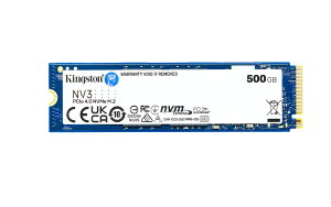 �L���O�X�g���e�N�m���W�[ Kingston SSD NV3 500GB PCIe Gen 4.0 x4 �ő�5,000MB/�b M.2 2280 NVMe SNV3S/500G