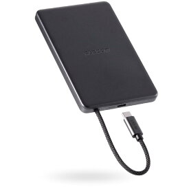 エレコム モバイルバッテリー 半固体電池 小型 軽量 薄型 5000mAh USB-C PD対応 20W 急速充電 ケーブル一体型 2台同時充電 長寿命 パススルー充電 PSE認証 iPhone対応 ミッドナイトブルー EC-C58MN