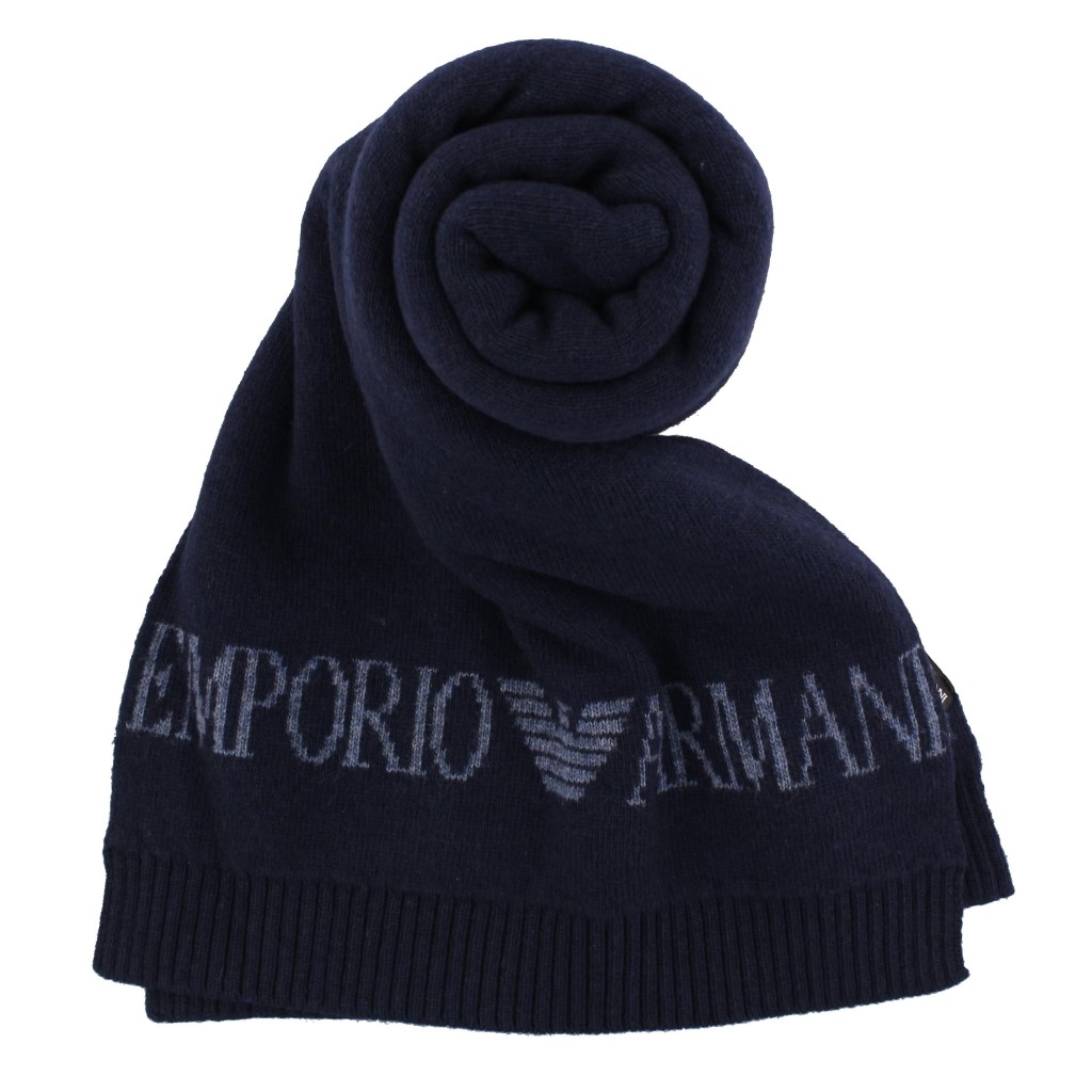 EMPORIO ARMANI エンポリオ アルマーニ 限定タイムセール マフラー スカーフ 1MA6Z エンポリオアルマーニ F952 買い物 8N1450 ネイビー メンズ
