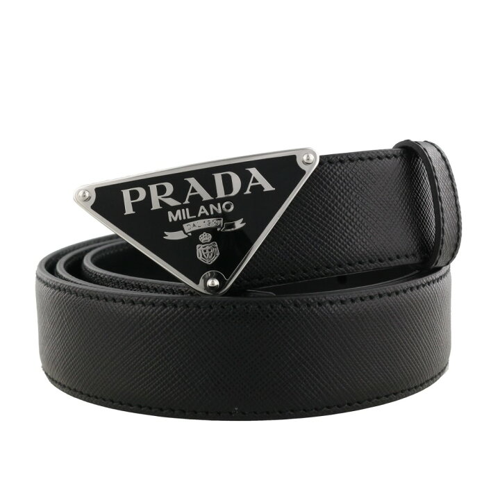 楽天市場】PRADA プラダ ベルト メンズ 95cm SAFFIANO ブラック 2CM217  