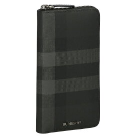 バーバリー BURBERRY 長財布 メンズ ブラック 8064586 A1208 ラウンドファスナー チェック