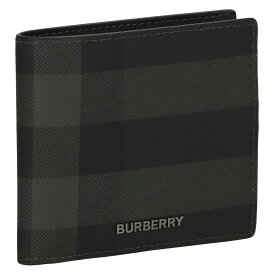 バーバリー BURBERRY 二つ折り財布 メンズ ブラック 8064604 A1208 チャコールチェック