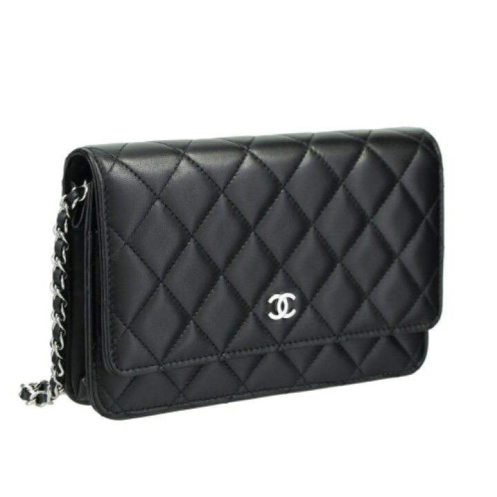 楽天市場】シャネル チェーンウォレット レディース ブラック CHANEL  