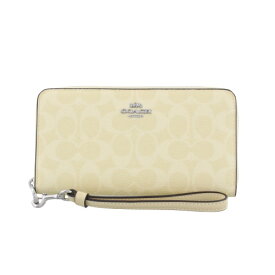【P5倍 1/17 0時〜1/20 24時】コーチ アウトレット 長財布 レディース ロング ジップ アラウンド ウォレット・シグネチャー キャンバス ベージュ COACH OUTLET CW778 SVMN0 SV/HAY