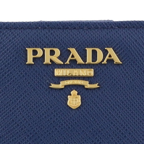 楽天市場】プラダ PRADA 二つ折り財布 レディース SAFFIANO ブルー