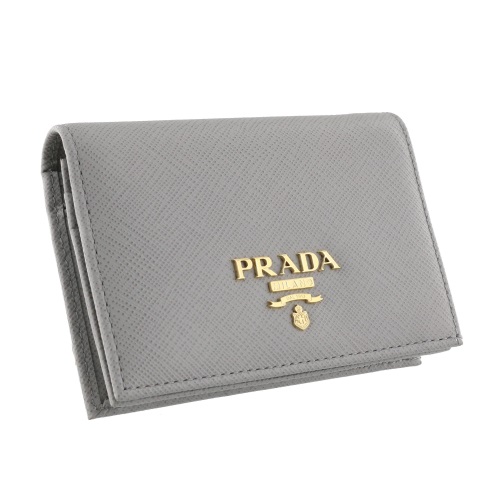 楽天市場】PRADA プラダ 二つ折り財布 レディース グレー 1MV021 QWA