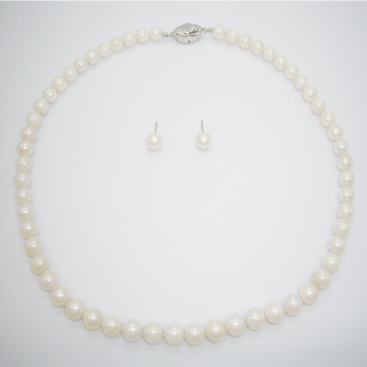 楽天市場】[送料無料] アコヤパールネックレス・ピアスセット 7.5~8mm