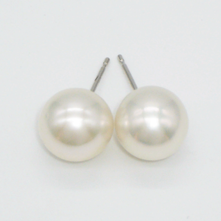 (M0802-1)K14WG南洋真珠，ダイヤモンドピアス　10mm M0802-1)K14WG南洋真珠，ダイヤモンドピアス 10mm - メルカリ