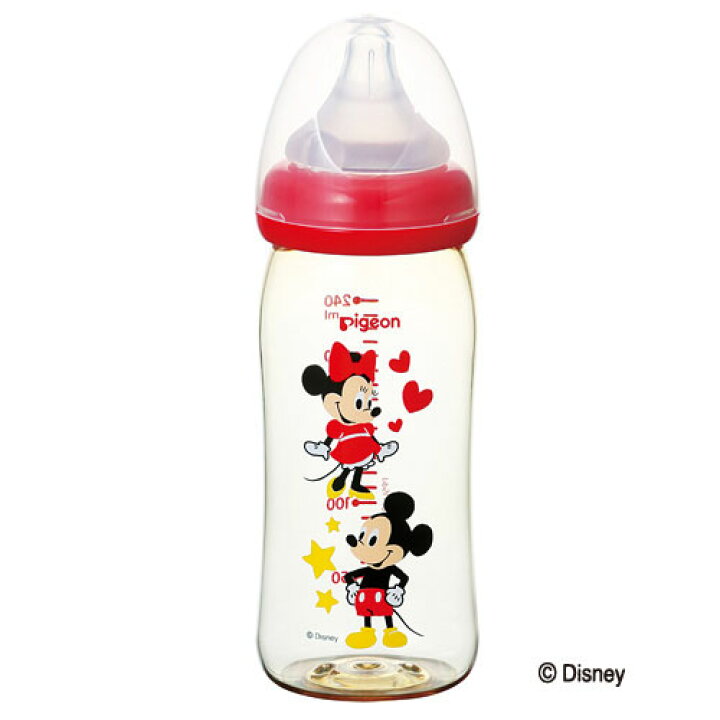 楽天市場 ピジョン 母乳実感 哺乳びん プラスチック製 ミッキー柄 ディズニー ミッキー ミニー 240ml 乳首 Mサイズ 広口タイプ 哺乳瓶 拒否 Disney Pigeon 在庫有時あす楽 B倉庫 ママとベビーのlove Peace