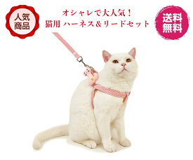 完全閉店セール！最大90％OFF！★ペット用ハーネス＆リードセット【期間限定お買い得価格990円さらに送料無料★猫向けお散歩アイテムハーネス＆リードセット★ペットハーネス/ペットリード/胴輪/首輪/ネコ用品/ペットグッズ/キャット用品/ペット用品/引きひも/お散歩アイテム