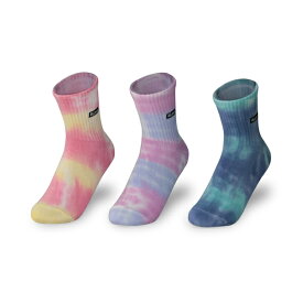 【3足セット】 LOVESOX ラブソックス ソックス 靴下 レディース タイダイ ボーダー クルー丈 ブランド カラフル おしゃれ 可愛い 派手 柄 ギフト プレゼント 23～25cm