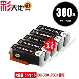 BCI-380XLPGBK ブラック 顔料 大容量 お得な5個セット メール便 送料無料 キヤノン用 互換 インク (BCI-380 BCI-381 BCI-380XL BCI-381XL BCI-381+380/5MP BCI-381+380/6MP BCI-381XL+380XL/5MP BCI-381XL+380XL/6MP BCI380XLPGBK BCI 380XL 381XL BCI 380 381)