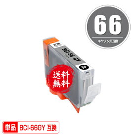 BCI-66GY グレー 単品 メール便 送料無料 キヤノン用 互換 インク インクカートリッジ (BCI66BK BCI66C BCI66M BCI66Y BCI66PC BCI66PM BCI66GY BCI66LGY PIXUS PRO-S1 PIXUSPRO S1 PROS)