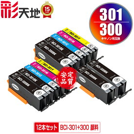BCI-301+300/5MP×2 + BCI-300PGBK×2 顔料 お得な12個セット メール便 送料無料 キヤノン用 互換 インク (BCI-300 BCI-301 BCI-301+300/5MP BCI-300PGBK BCI-301BK BCI-301C BCI-301M BCI-301Y BCI 300 301 BCI300 BCI301 BCI300PGBK BCI301BK BCI301C)
