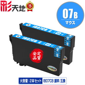 IB07CB (IB07CAの大容量) シアン 顔料 お得な2個セット メール便 送料無料 エプソン用 互換 インク (IB07 IB07A IB07B IB07CL4A IB07CL4B PX-S6010 IB 07 PX-M6010F PX-M6011F PXS6010 PXM6010F PXM6011F)