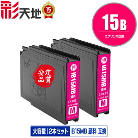 IB15MB マゼンタ 顔料 大容量 お得な2個セット メール便 送料無料 エプソン 用 互換 インク (IB15B IB15A IB15MA IB15KB IB15CB IB15YB PX-M7120F PX-M7120FP PX-M7120FT PX-M712H5 PX-M712TH5 PX-S7120 PX-S7120P PX-S712H5 PX M7120F M7120FP M7120FT M712H5 M712TH5)
