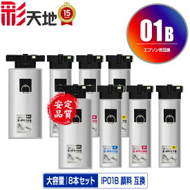IP01B 顔料 4色セット×2 エプソン用 IP01KB IP01CB IP01MB IP01YB EPSON互換 互換 インク パック 純正と同容量 宅配便 送料無料 (IP01B IP01A IP01KA IP01CA IP01MA IP01YA PX-S885R2 IP 01 PX-M885FR2 PX-M885FR1 PX-S885R1 PX-M884F)