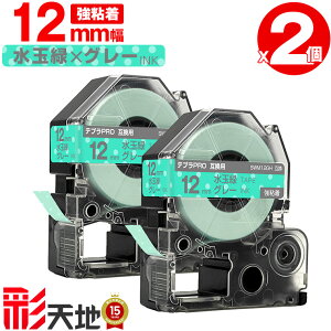 �L���O�W���p �e�v�� PRO�݊� 12mm ���ʗ΃e�[�v �O���[���� SWM12GH ���S�� 2�Z�b�g �������� KING JIM�p TEPRA PRO�݊� �͗l���x�� �݊��e�[�v ���x�� �e�[�v�J�[�g���b�W �e�v�� �݊� �L���O�W��