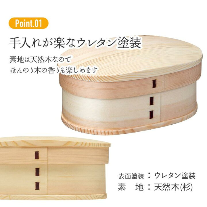 楽天市場】 曲げわっぱ ランチボックス お弁当箱 750ml わっぱ飯 