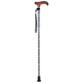 スヌーピー ステッキ スヌーピー&フレンズ GY グレー 長さ75〜85cm (5段階調節) 折りたたみ杖