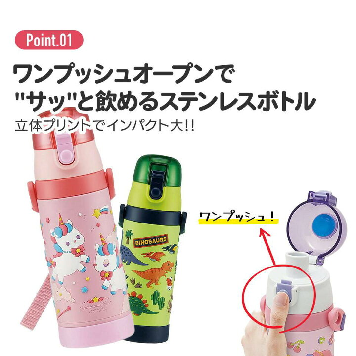 楽天市場】 スーパーマリオ 水筒 480ml ステンレスボトル 保冷 3D 