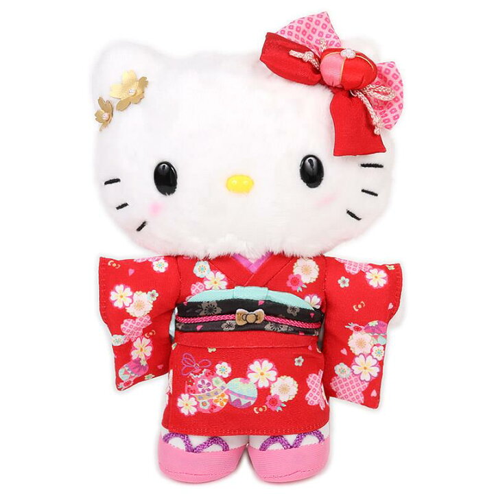 楽天市場】ハローキティ ぬいぐるみ 着物 和風 豪華な和柄の着物 