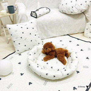 ミッキーマウス ペットベッド 犬 猫 丸型 韓国イブル風 ディズニー