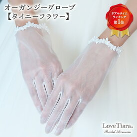 【スーパーセールP5倍 まとめ買いクーポン】オーガンジー グローブ【タイニーフラワー】 |グローブ 手袋 ウェディンググローブ ウエディンググローブ ウェディング ウエディング ブライダル 結婚式 前撮り 花嫁 小物 国産 高品質 オフホワイト 上質 パーティー アイテム