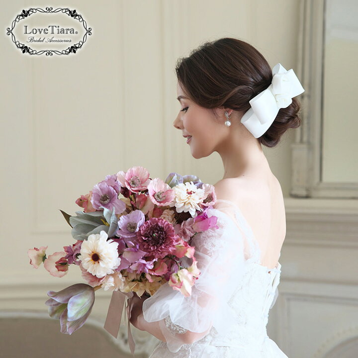 楽天市場】リボン ヘッドドレス 【ローズ】 | ボンネ ボンネット 結婚 