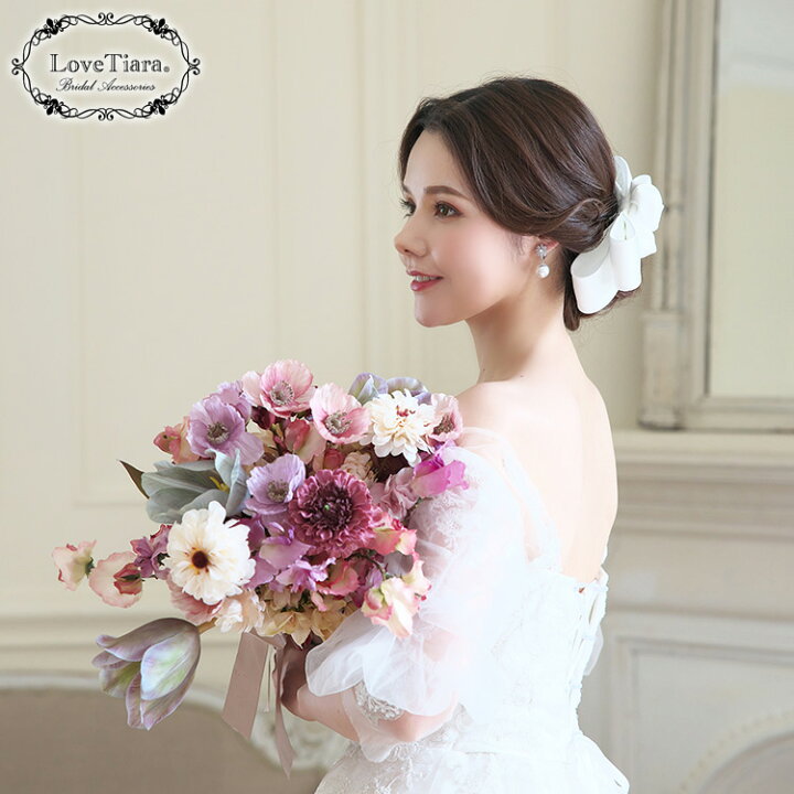 楽天市場】リボン ヘッドドレス 【ローズ】 | ボンネ ボンネット 結婚  