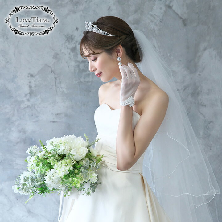 楽天市場】ロングベール 【 メロウ パール ＆ ビーズ 】（フロント  