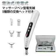 ツボ 5種類の交換ヘッド付き 経絡治療 マッサージペン型電気鍼 9段階の強さ調節 パルスペン 健康管理 経…