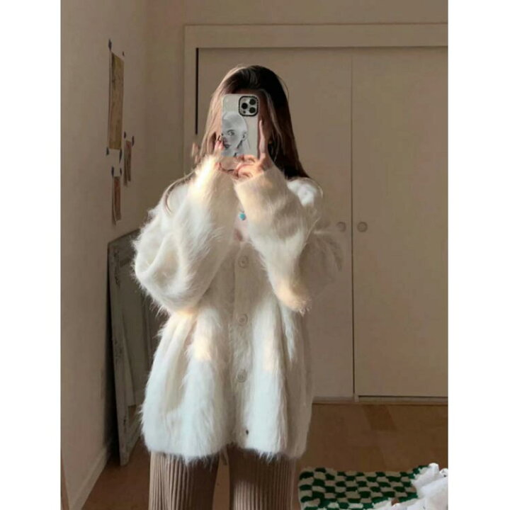 楽天市場】シャギーニット カーディガン レディース シャギー カーデ  