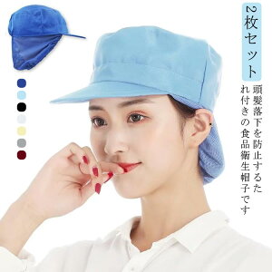 2枚セット 天メッシュ 食品工場 衛生帽子 厨房 衛生キャップ 白衣 メンズ レディース 髪の毛 男女兼用 キャップ 帽子 異物混入防止 作業用帽子 食品工場 食品加工 衛生管理者 菓子工場 給食