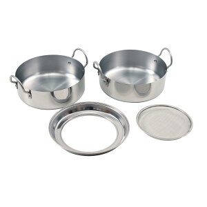 アーネスト 【日本製】 天ぷら鍋 (オイルポット) レギュラー (20) これ1台で揚げ物ができる ステンレス (油 ターン) 大手飲食店愛用ブランド A-76940