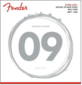 Fender GLM^[ Super 250 Guitar Strings, Nickel Plated Steel, Ball End, 250LR .009-.046