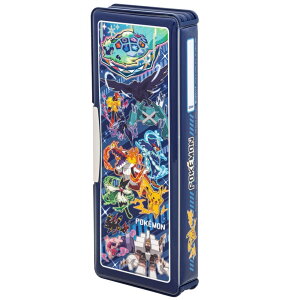 ショウワノート ポケットモンスター 筆箱 ホログラムふでばこ 両面開き キラキラ 紺 487729001