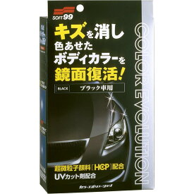 ソフト99(SOFT99) ワックス WAX カラーエボリューション ブラック 自動車塗装面のキズ消し、保護及び艶出し用 保護手袋、専用拭き取りクロス2枚、専用スポンジ 00503