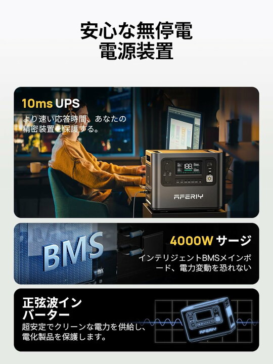 楽天市場】父の日 APP対応 AFERIY ポータブル電源 リン酸鉄 大容量  
